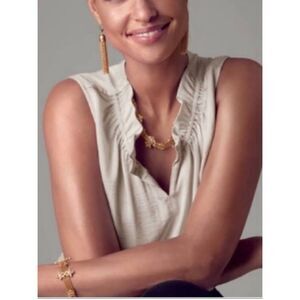 CAbi Last Dance Sleeveless Blouse Champagne Small